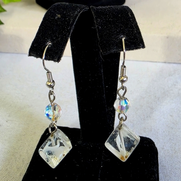 Vintage Artisan Crystal Glass Bead Necklace and Earrings Set - Picture 3 of 11